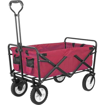 Folding Shopping Cart Trolley Red/Black