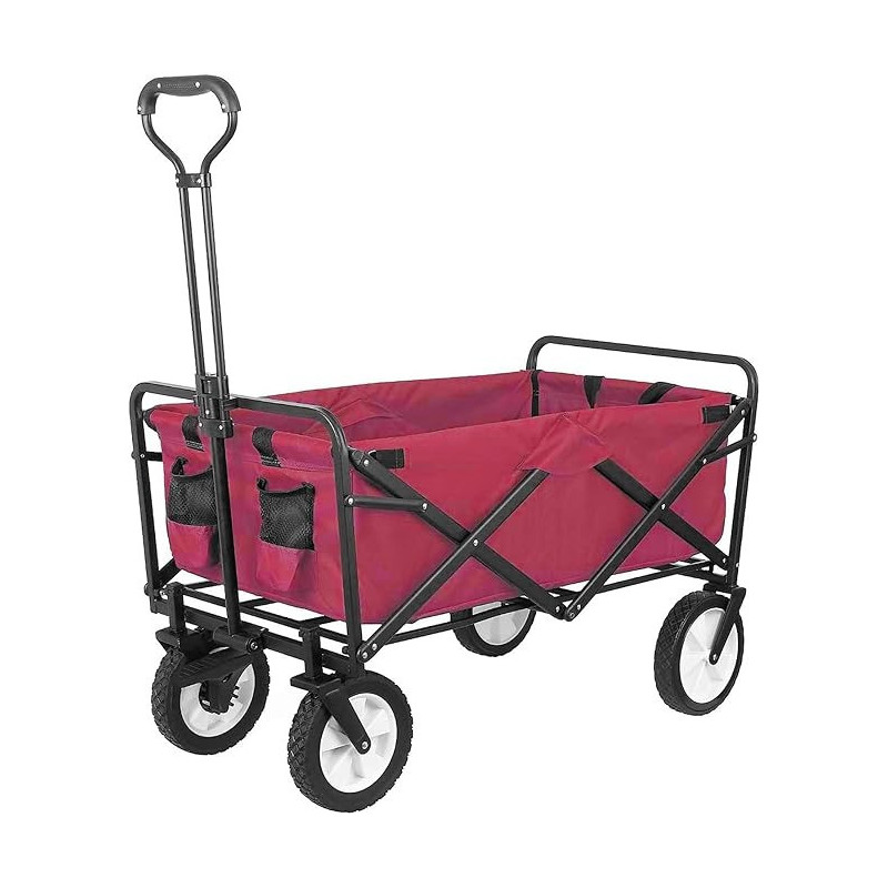 Folding Shopping Cart Trolley Red/Black