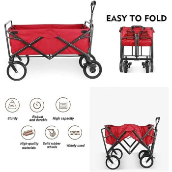 Folding Shopping Cart Trolley Red/Black