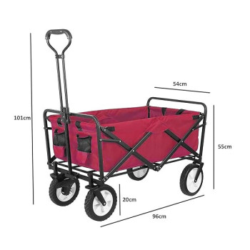 Folding Shopping Cart Trolley Red/Black