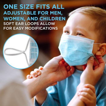 50-Piece Disposable Face Mask With Elastic Ear Loop Set