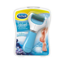 Scholl Velvet Smooth Pedi Electronic Foot File, Blue/White
