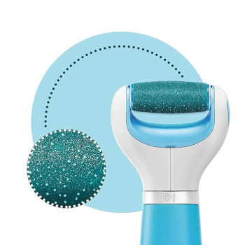 Scholl Velvet Smooth Pedi Electronic Foot File, Blue/White