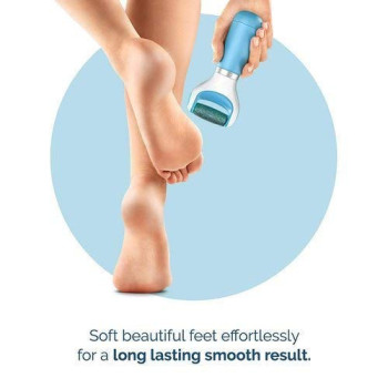 Scholl Velvet Smooth Pedi Electronic Foot File, Blue/White