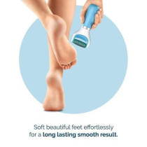 Scholl Velvet Smooth Pedi Electronic Foot File, Blue/White