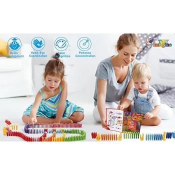 Artbee B07PGGS9YJ 360-Piece Wooden Domino Building Blocks Set For 3+ Years