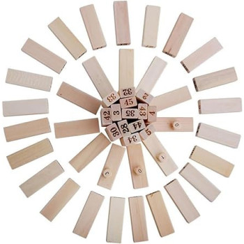 54-Piece Wooden Digital Laminated Stacking Block Set