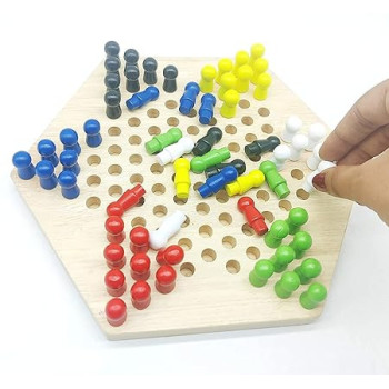 Wlff Chinese Hexagon Checker Play Set