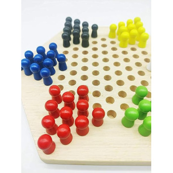 Wlff Chinese Hexagon Checker Play Set