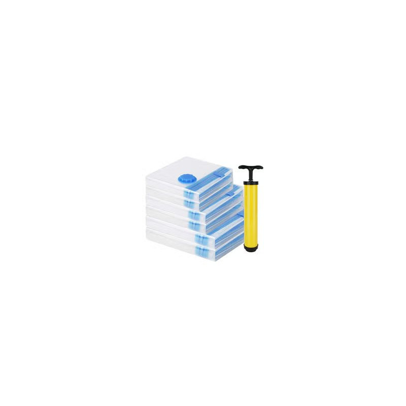6-Piece Vacuum Storage Bag Clear/Blue 14.00 x 7.00Centimeter
