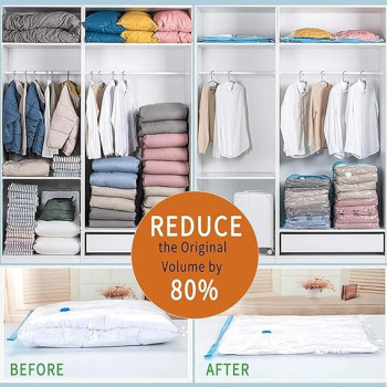 6-Piece Vacuum Storage Bag Clear/Blue 14.00 x 7.00Centimeter