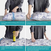 6-Piece Vacuum Storage Bag Clear/Blue 14.00 x 7.00Centimeter