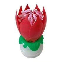 Flower Shaped Rotating Musical Candle 11 x 6Centimeter