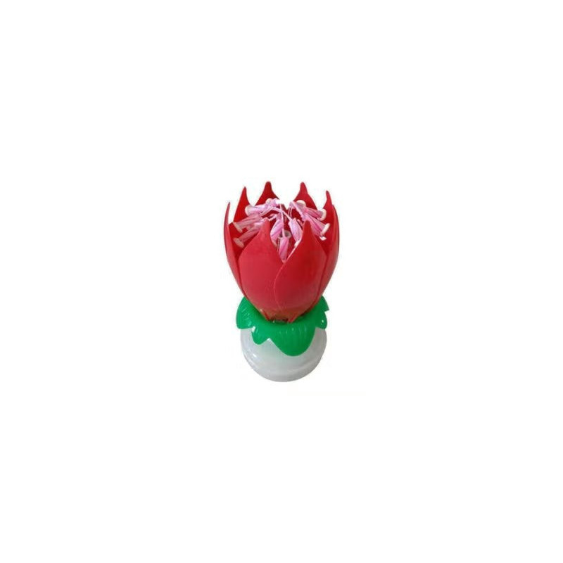 Flower Shaped Rotating Musical Candle 11 x 6Centimeter