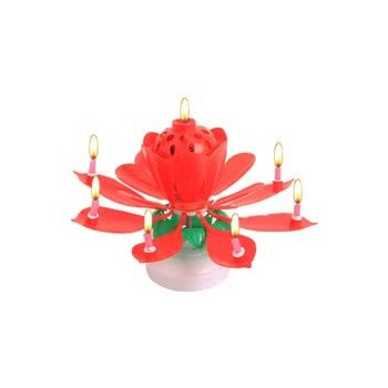 Flower Shaped Rotating Musical Candle 11 x 6Centimeter
