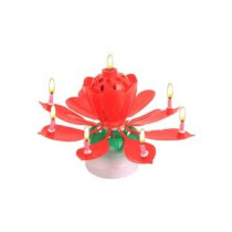 Flower Shaped Rotating Musical Candle 11 x 6Centimeter