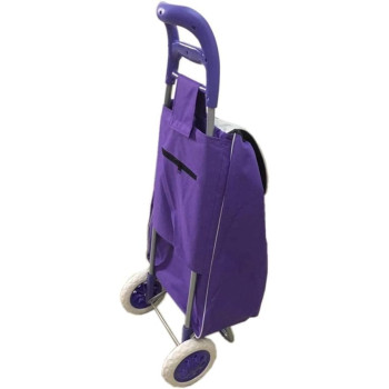 Portable Foldable Trolley Bag Purple 10Centimeter