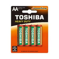 Toshiba 4 Piece Heavy Duty Aa Battery Pack Green/Red/White