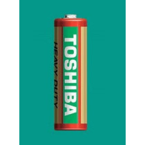 Toshiba 4 Piece Heavy Duty Aa Battery Pack Green/Red/White