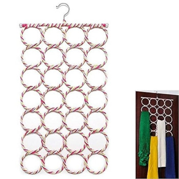 28 Hole Scarf Organizer Red/Pink/Green 44 x 74Centimeter