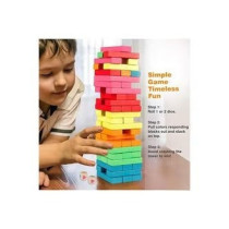 54-Piece Wooden Blocks Stacking Game