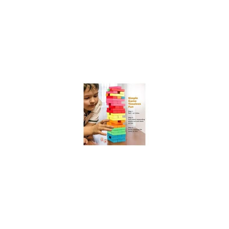 54-Piece Wooden Blocks Stacking Game
