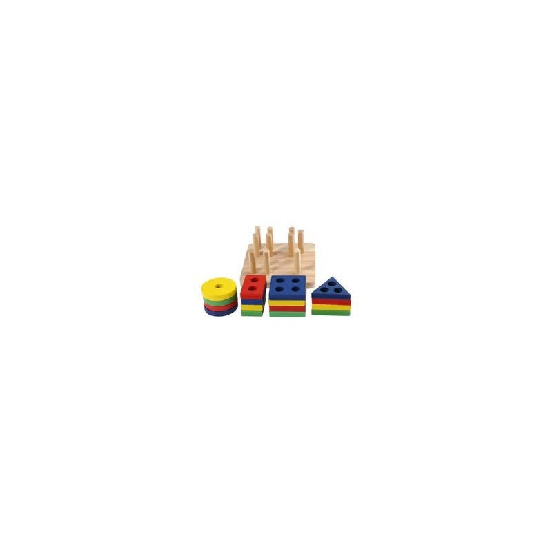 Wooden Geometric Sorting Building Blocks Set For 3+ Years