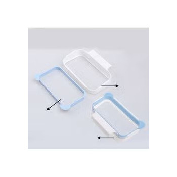 Door Back Hanging Trash Container Garbage Rack Blue/White