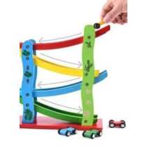 Speed Chute Car Vehicle With Wooden Block Track Set