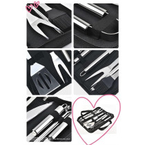 Sharpdo 9-Piece Bbq Tool Set Silver