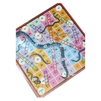 Ludo 2-In-1 Snakes And Ladder Cum Ludo Plastic Foldable Colourful Board Games