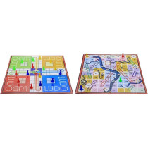 Ludo 2-In-1 Snakes And Ladder Cum Ludo Plastic Foldable Colourful Board Games