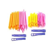19-Piece Magic Leverage Hair Styling Roller Set Pink/Yellow/Purple