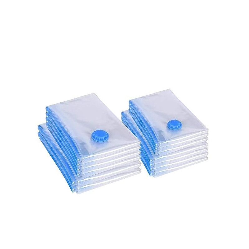 6-Piece Space Saving Plastic Vacuum Bag Clear/Blue, 70 x 100Centimeter