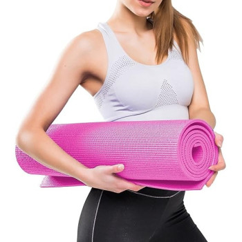 Prosource Premium ExtraThick Long High Density Exercise Yoga Mat With Comfort Foam And Carrying Case 0.5 Inch