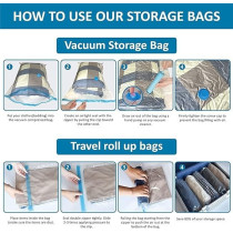 5-Piece Vacuum Storage Bag Clear/Blue, 30 x 34cm