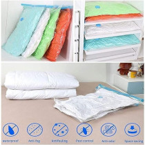 5-Piece Vacuum Storage Bag Clear/Blue, 30 x 34cm