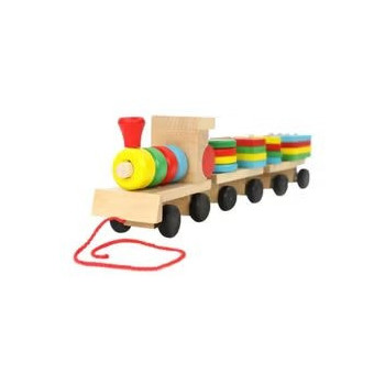 Small Wooden Train And Dragging For Kids