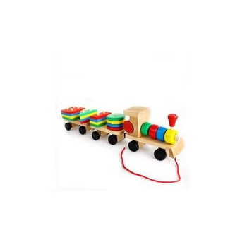 Small Wooden Train And Dragging For Kids