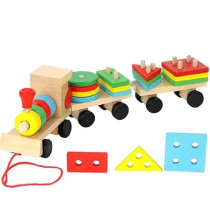 Small Wooden Train And Dragging For Kids