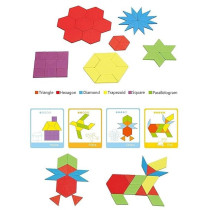 Mc 130-Piece Wooden Pattern Blocks Set