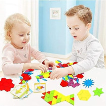 Mc 130-Piece Wooden Pattern Blocks Set