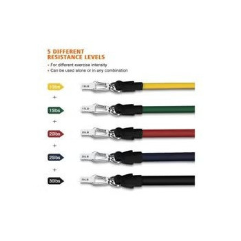 Mpow Resistance Bands Fitness Tubes Set With Door Anchor Ankle Straps Carrying Pouch For Losing Body Strengthening Shaping Body Rehabilitative Exercises(12 Pieces) 24.8cm