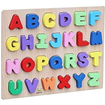 Webby Wooden Capital Alphabets Letters Learning Educational Tray Toy 121424Q