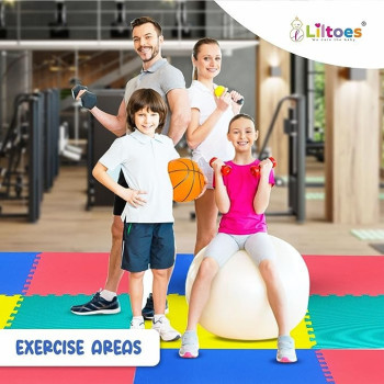 Rbwtoys 4-Piece Portable Lightweight Compact Authentic Interlocking Floor Foam Mat Set 120 x 120Centimeter