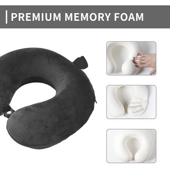 Travel Neck Pillow Memory Foam Grey Colour