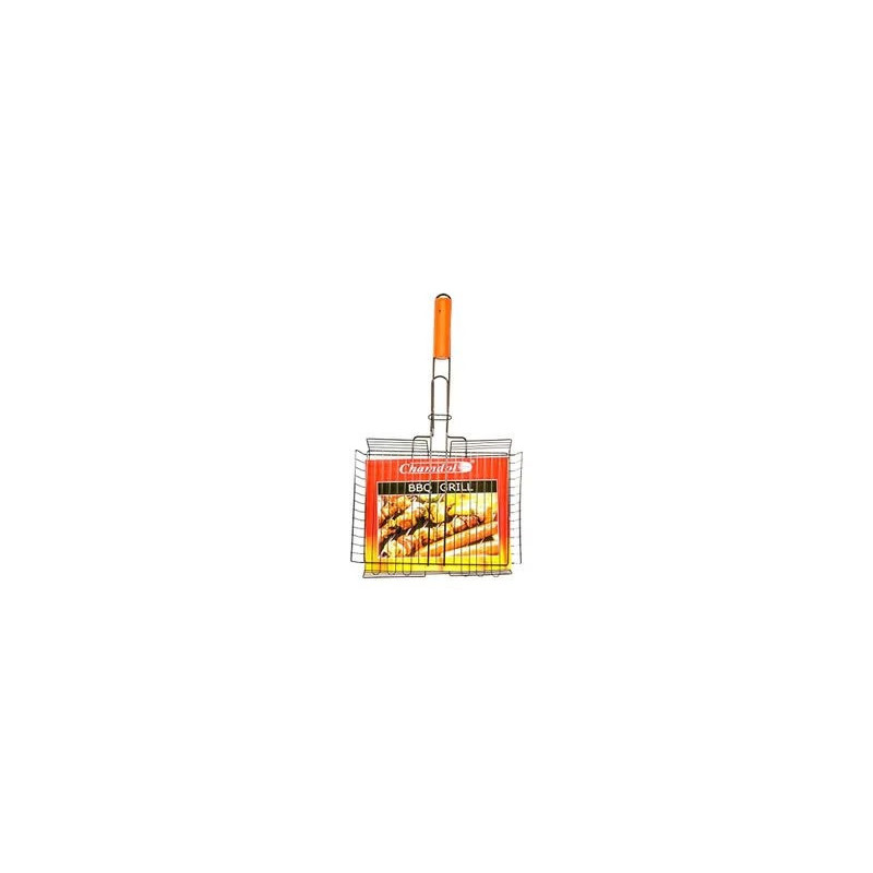 Bbq Burger Grilling Basket With Handle Silver/Orange