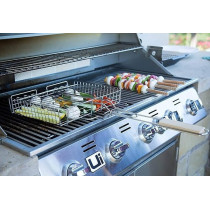 Bbq Burger Grilling Basket With Handle Silver/Orange