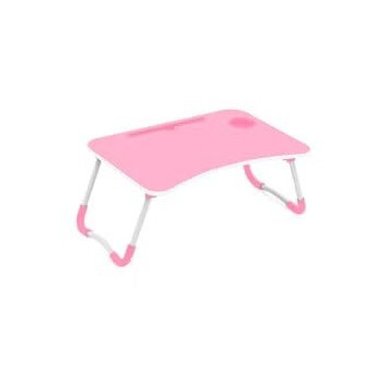 Foldable Laptop Table Withcup Holder, Pink/White