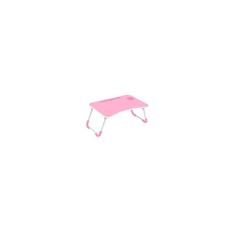 Foldable Laptop Table Withcup Holder, Pink/White